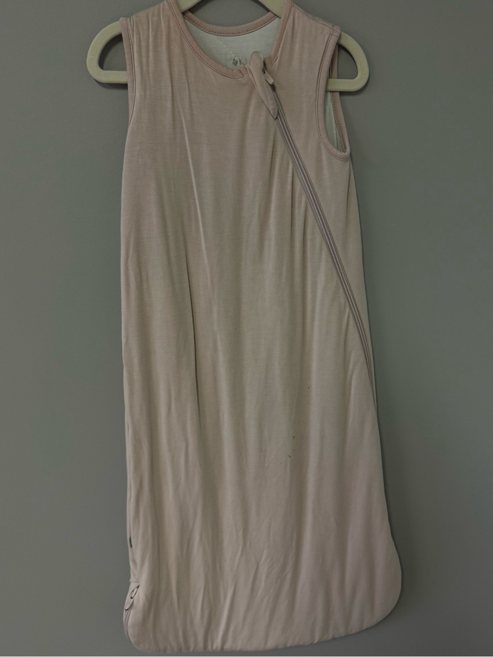 Kyte BABY Sleeveless Zipper Sleep Sack in Light Pink and Cream